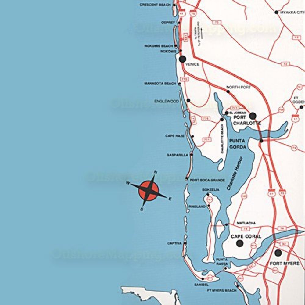 Charlotte Harbor Fishing Map – Detailed Saltwater & Freshwater Fishing Guide for Florida Anglers | Perfect for Boating, Kayaking, and Shore Fishing