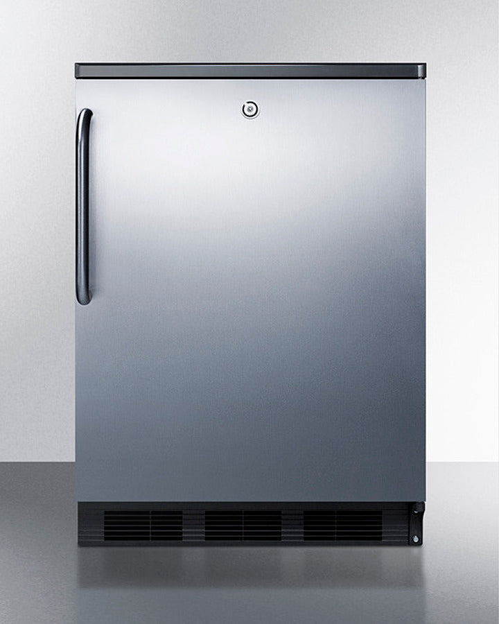 Accucold 24-Inch Wide Built-In All Refrigerator with Towel Bar Handle - Energy Efficient Stainless Steel Appliance for Kitchen, Basement or Garage Storage (Model FF7LBLKBISSTB)