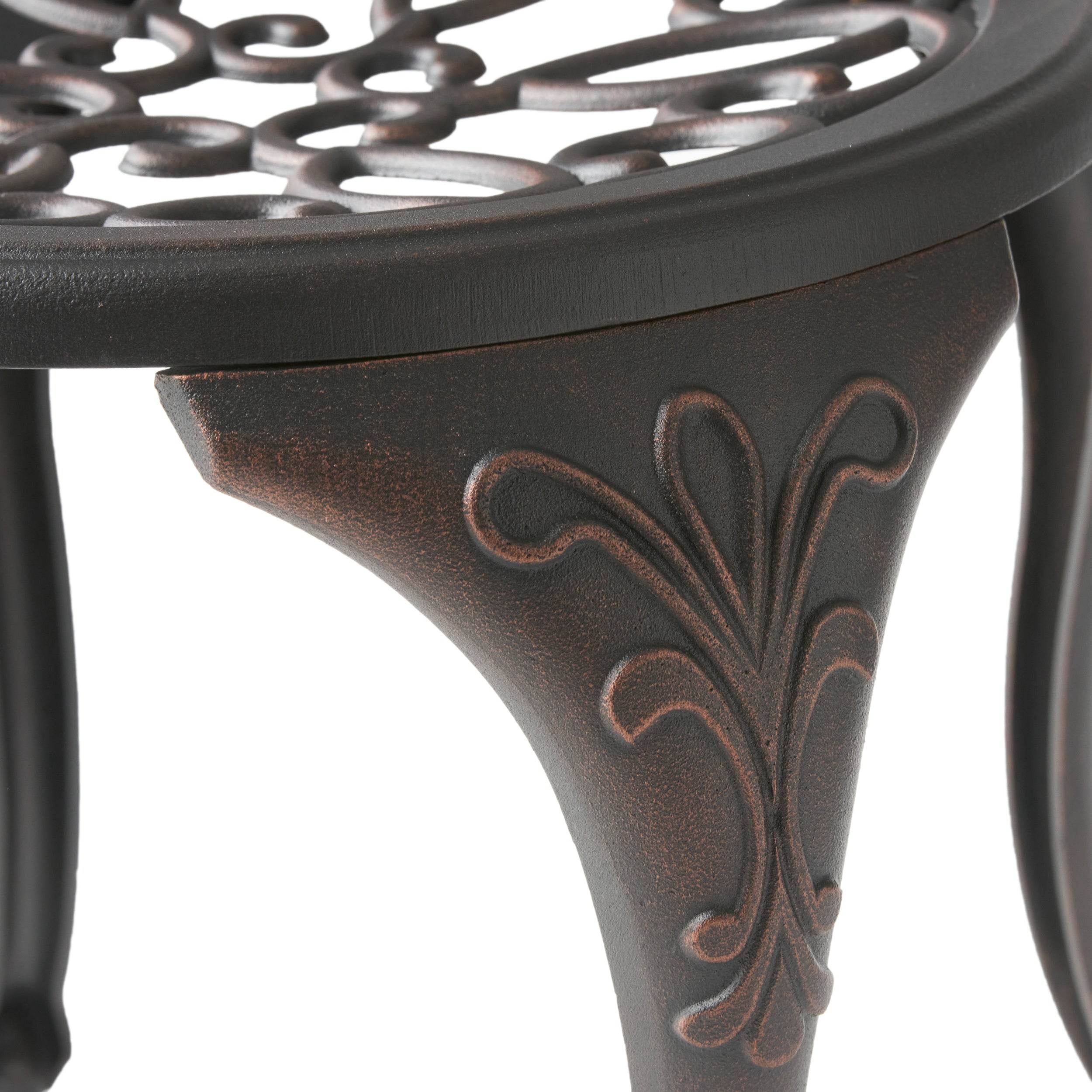 Charleston 3-Piece Cast Iron Bistro Set - Outdoor Patio Dining Furniture for Garden, Balcony & Backyard