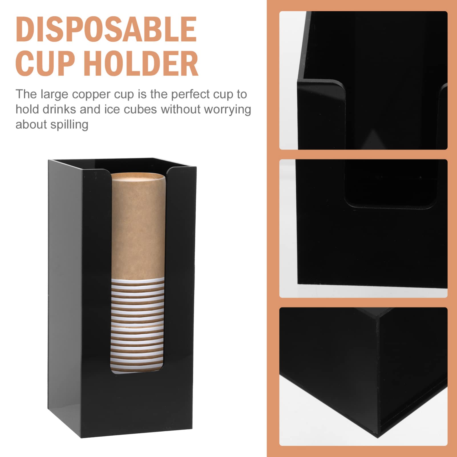 Desktop Cup Holder Organizer - Office Paper Cup Dispenser & Storage Rack with Bucket Design - Perfect for Office, Conference Rooms, and Break Rooms (Paper Cup Container/Case)