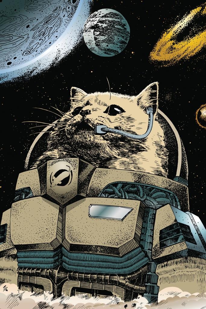 Funny Cat Astronaut Exploring Outer Space Poster - Motivational Kitten Wall Art (36x54 inches) - Perfect for Bedroom, Living Room & Office Decor