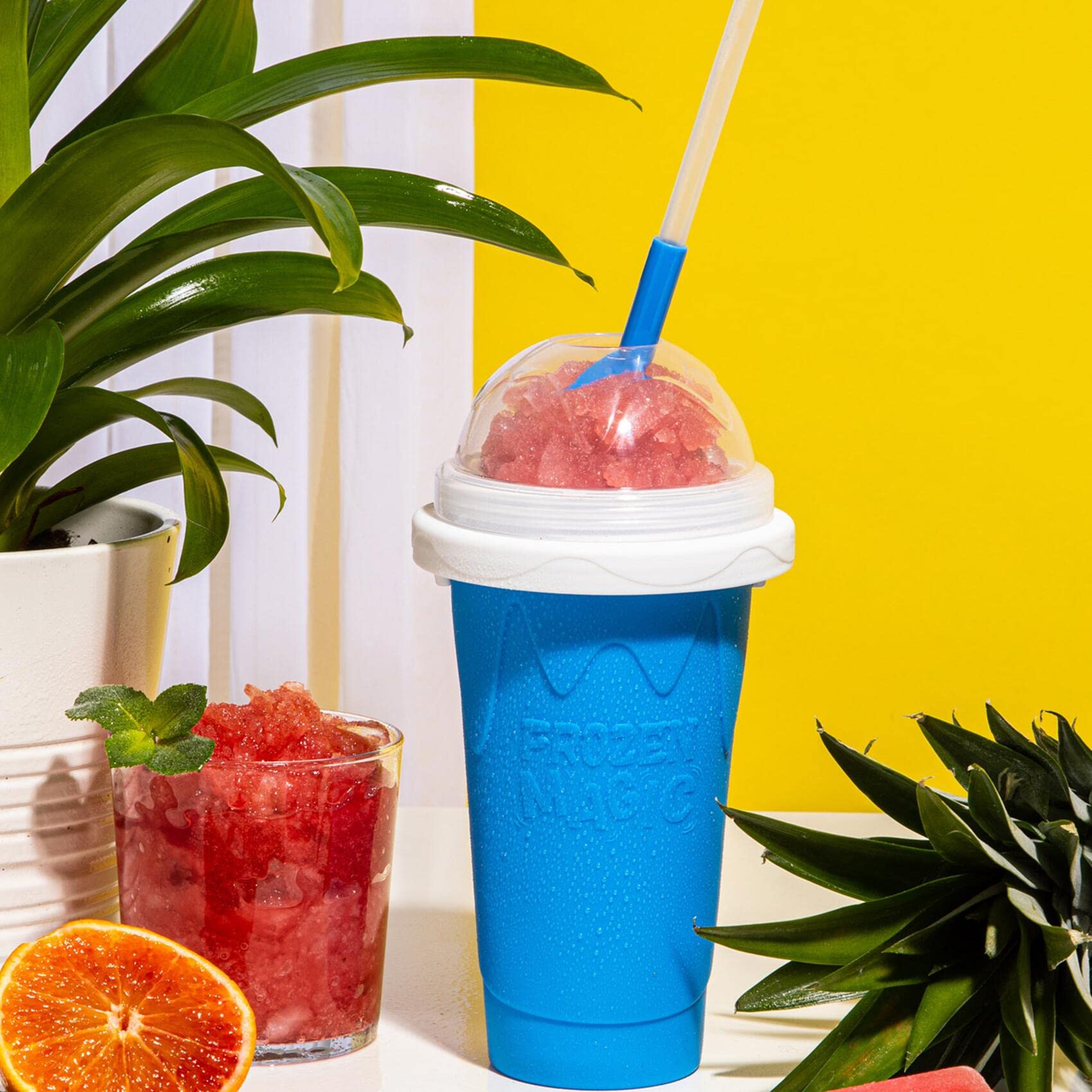 Best Slushie Maker Cup with Lid & Straw - Portable Smoothie Squeeze Cup for Kids, Friends & Family - Perfect for Milk, Juices, Ice Cream & Frozen Drinks - Great for Parties, Picnics & Summer Fun