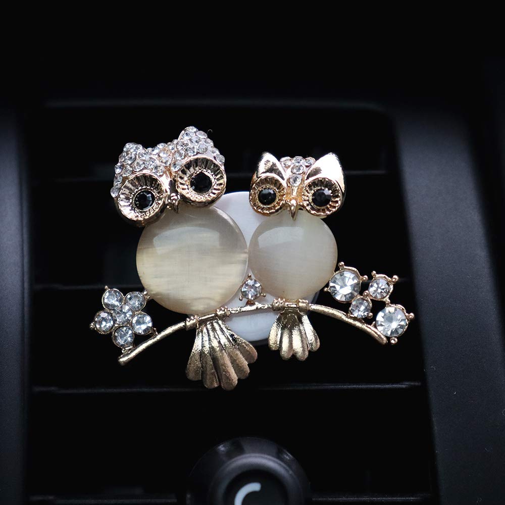 INEBIZ Gem Owl Car Air Vent Clip - Decorative Perfume Holder & Fragrance Container for Vehicles | Aromatherapy Car Accessory for Fresh Scent & Stylish Interior (Perfect for Gifts, Office Commute & Road Trips)