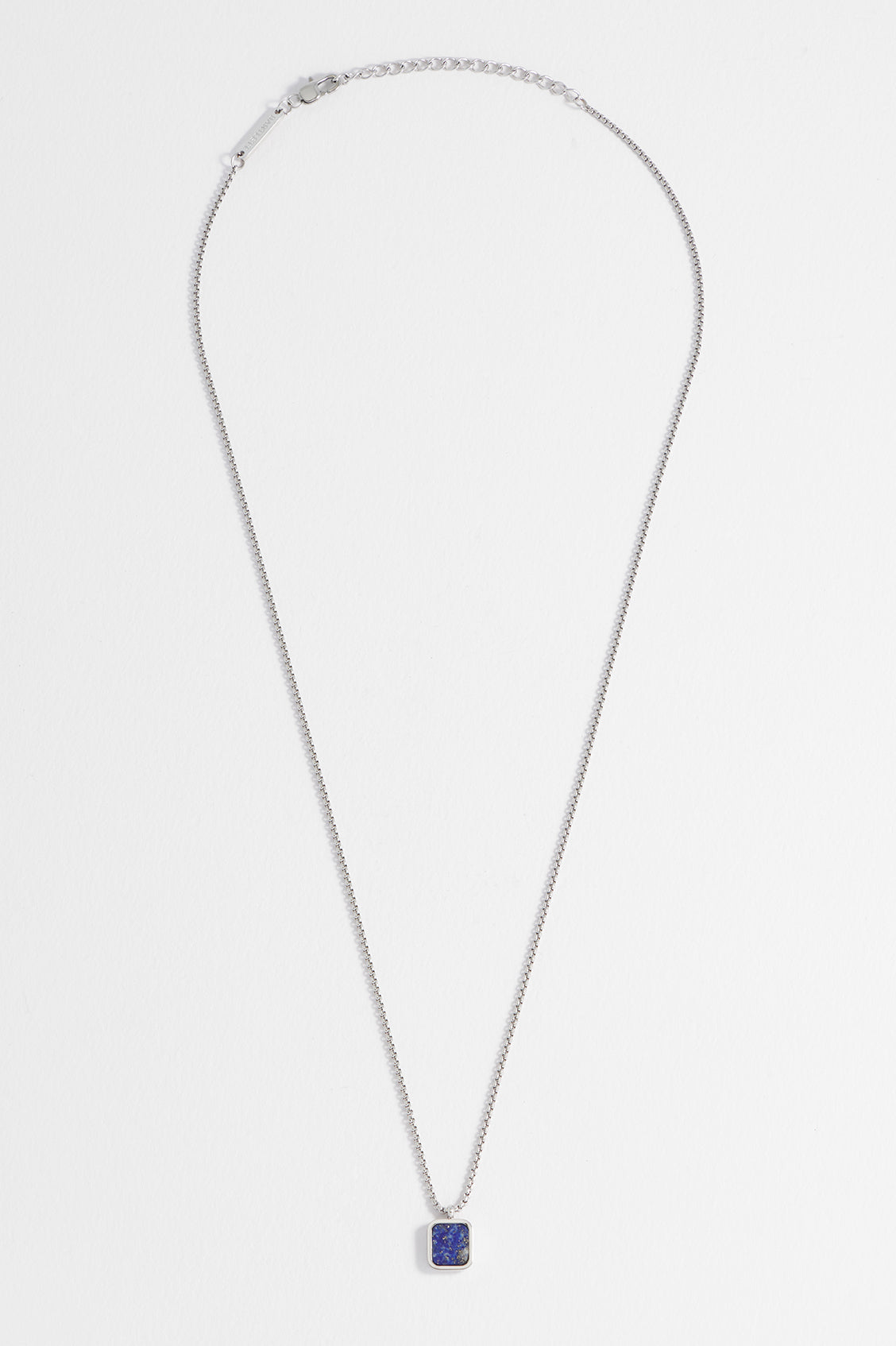 Men's Square Gemstone Pendant Necklace - Sterling Silver or Gold Plated Gemstone Jewelry for Men - Perfect for Gifts, Weddings, and Formal Occasions