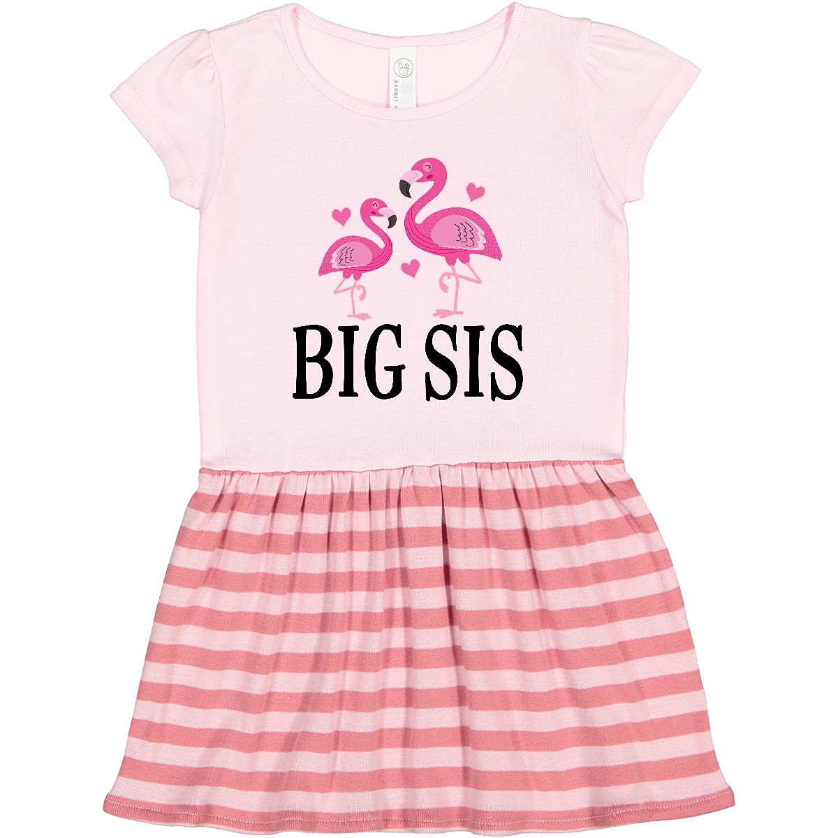 Inktastic Flamingo Sister Announcement Toddler Dress - Cute Girls' Outfit for Birthday, Family Photos & Special Occasions
