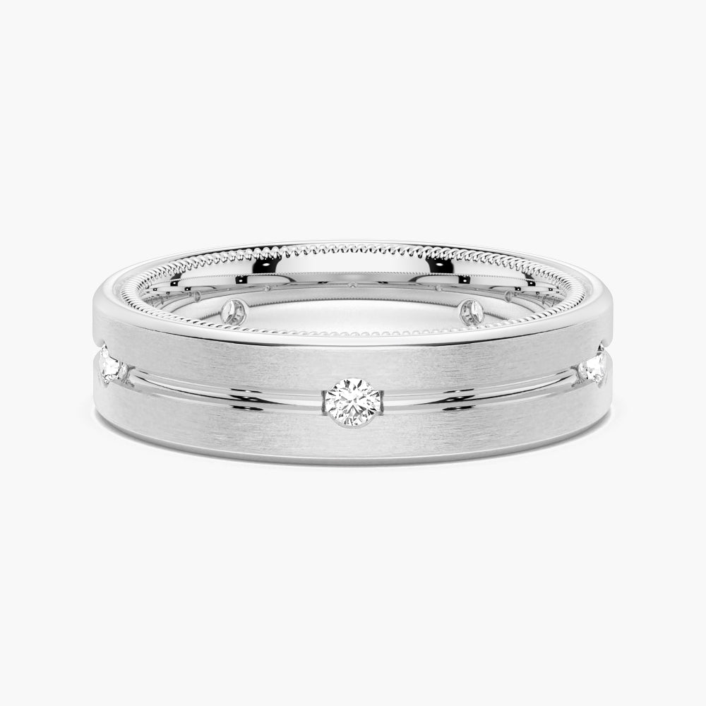 7.5mm Two Tone Matte Finish Moissanite Men's Wedding Band - Durable & Hypoallergenic Tungsten Ring for Grooms, Engagement & Anniversary Gifts (Perfect for Everyday Wear & Special Occasions)