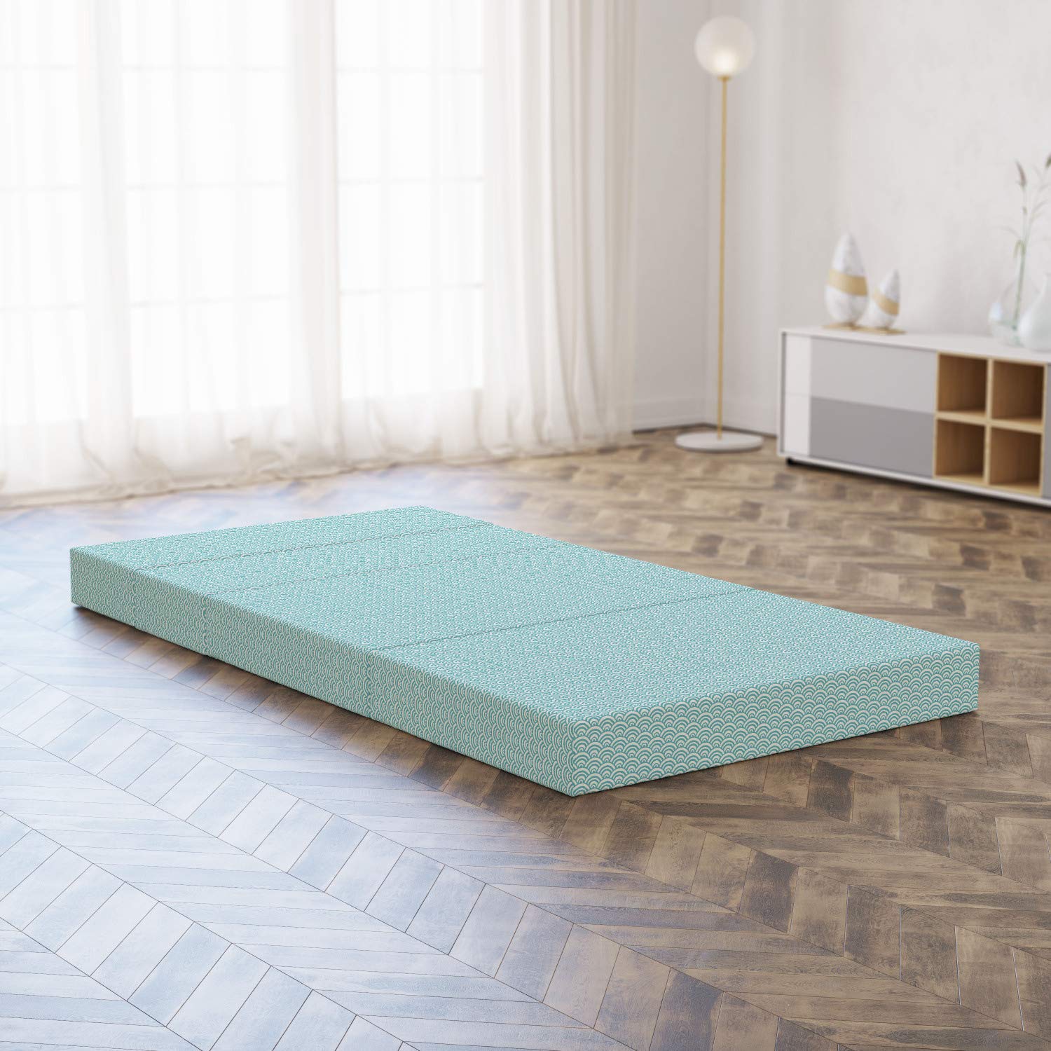 Ambesonne Aqua Foldable Mattress - Waterproof, Lightweight & Portable - 74.8