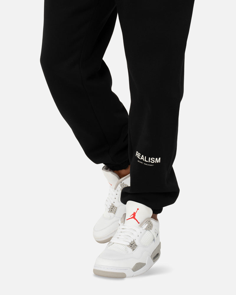 SSS Realism Heaven Logo Sweatpants for Men & Women - Black Comfortable Joggers for Casual Wear, Gym, Lounge & Street Style