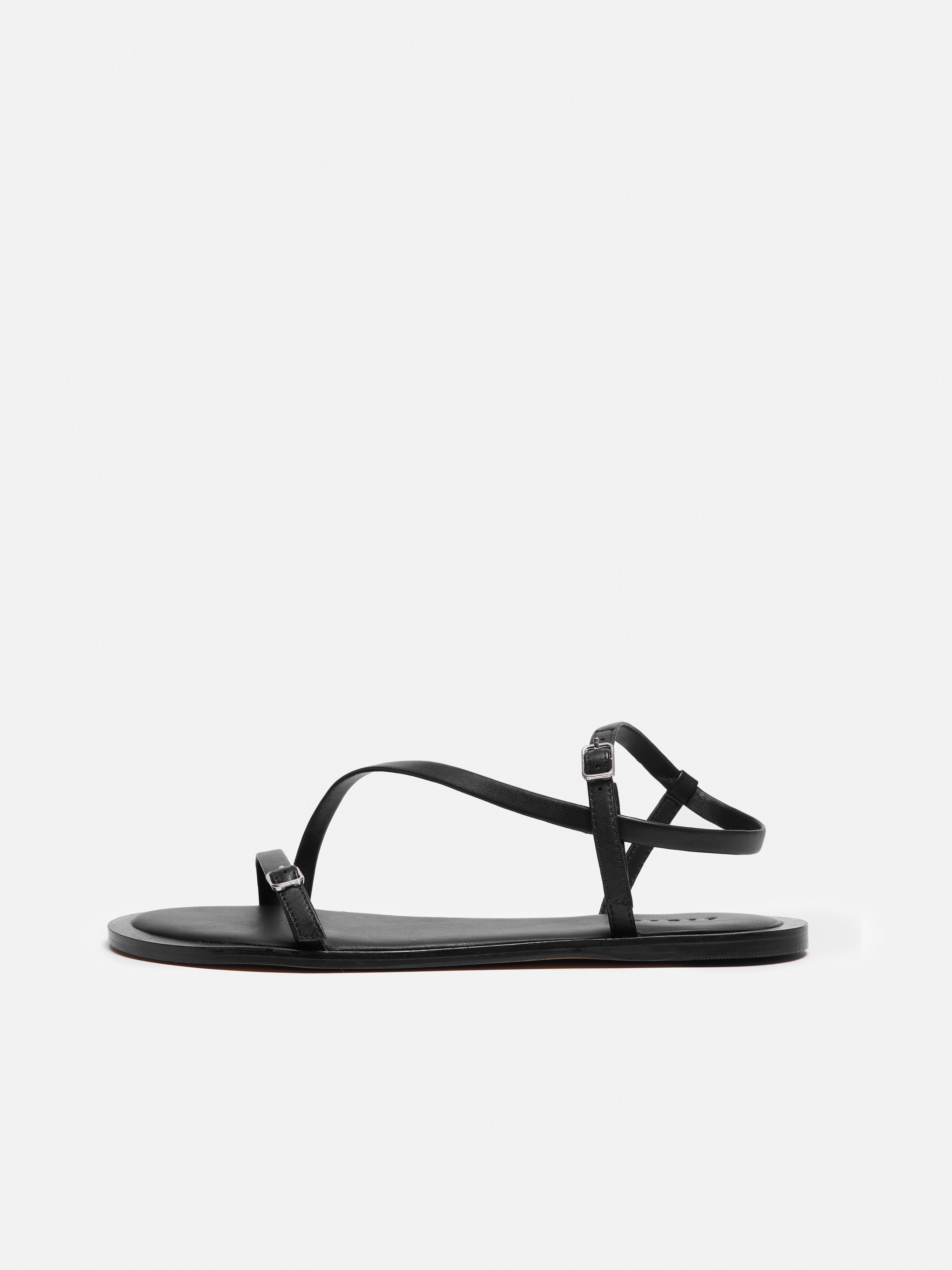 Women's Black Asymmetrical Strappy Sandals - Comfortable Summer Beach Shoes for Outdoor Walking & Casual Wear