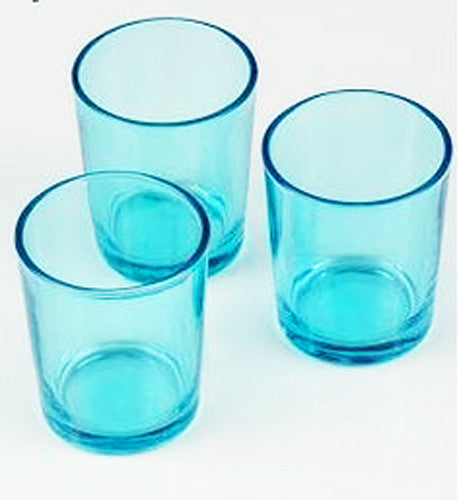 10 Pack Turquoise Glass Votive Tealight Candle Holders - Elegant Wedding Centerpiece, Christmas Decor, Bridal Shower & Party Decorations - Perfect for Home, Events and Romantic Ambiance