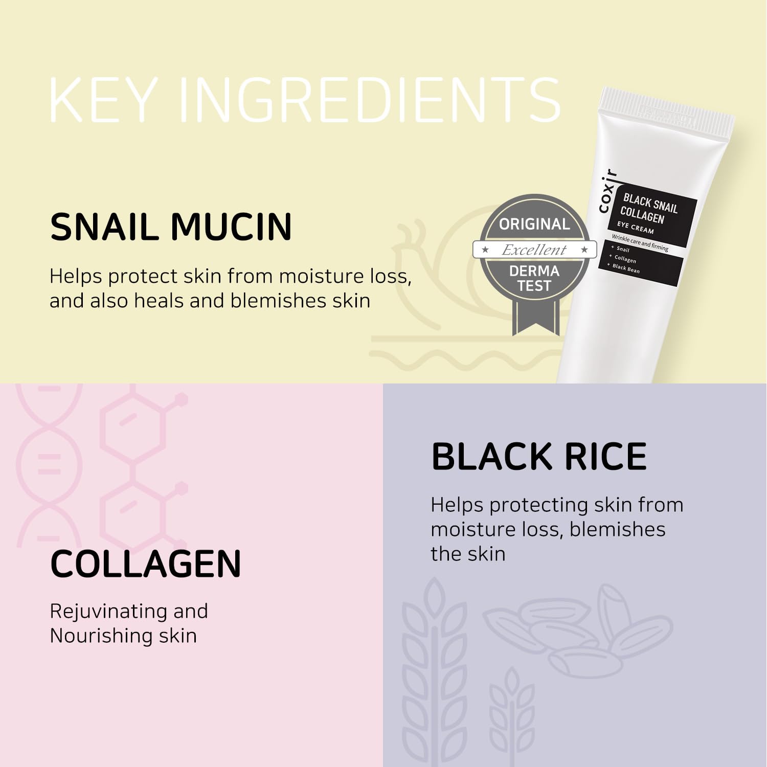 Black Snail Collagen Kit with Eye Cream - Snail Mucin & Black Rice for Firming & Moisturizing - Korean Skincare for Dry Skin