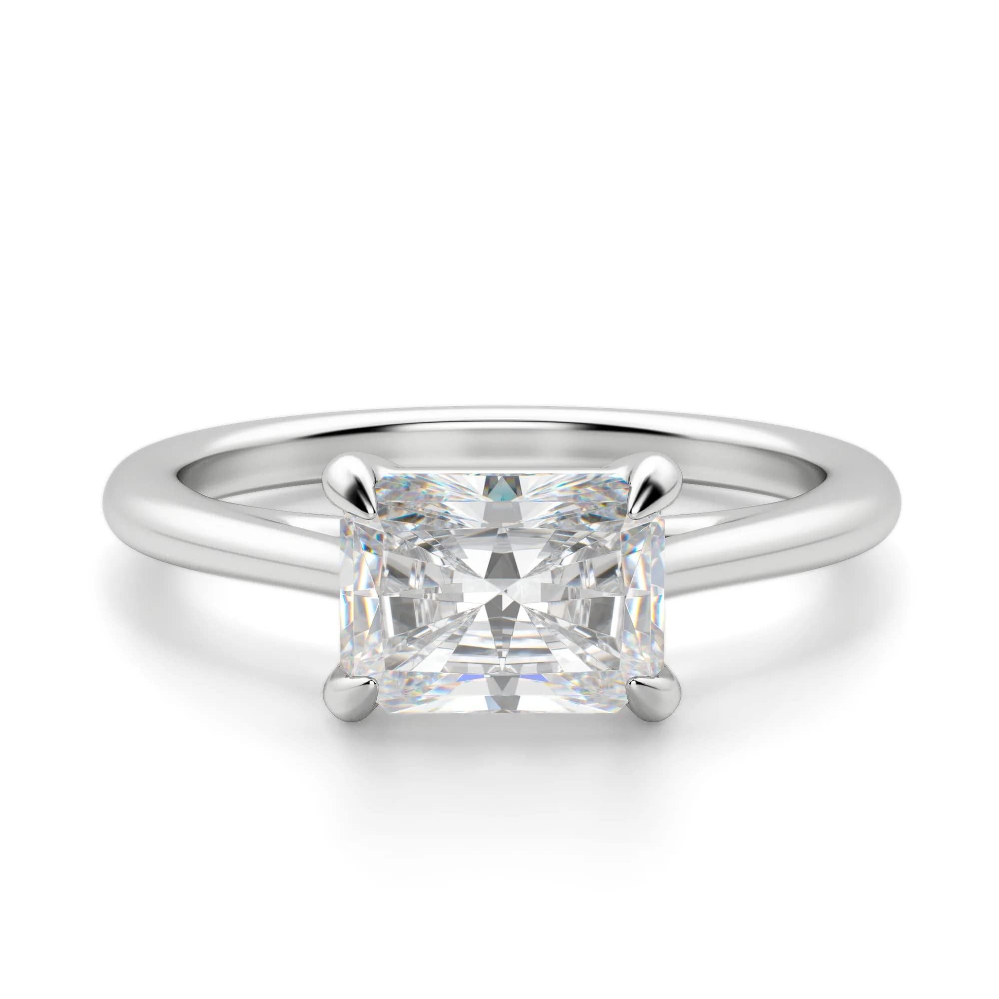 2.25 CT Radiant Moissanite Engagement Ring - 10K/14K/18K Solid Gold or 925 Sterling Silver - Solitaire Wedding Ring for Women - Perfect for Proposals, Anniversaries & Special Occasions