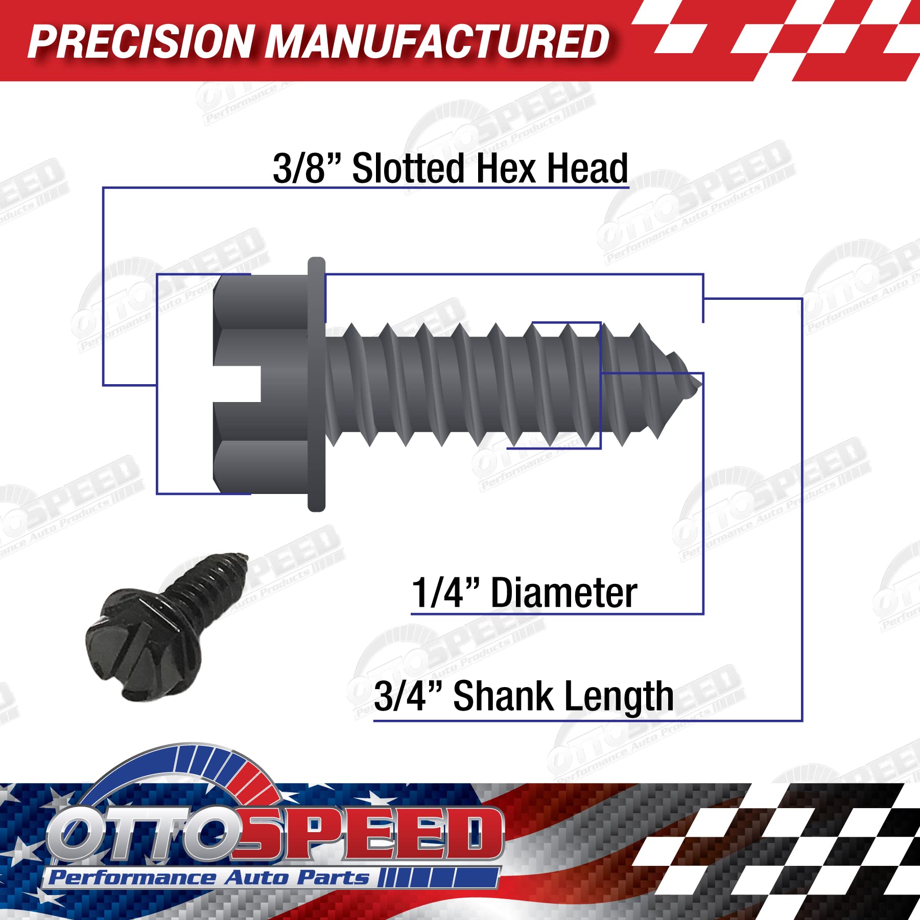 Black License Plate Screw Kit - Rustproof Self-Tapping Bolts for Cars, SUVs & Trucks - Easy Front/Rear Mounting