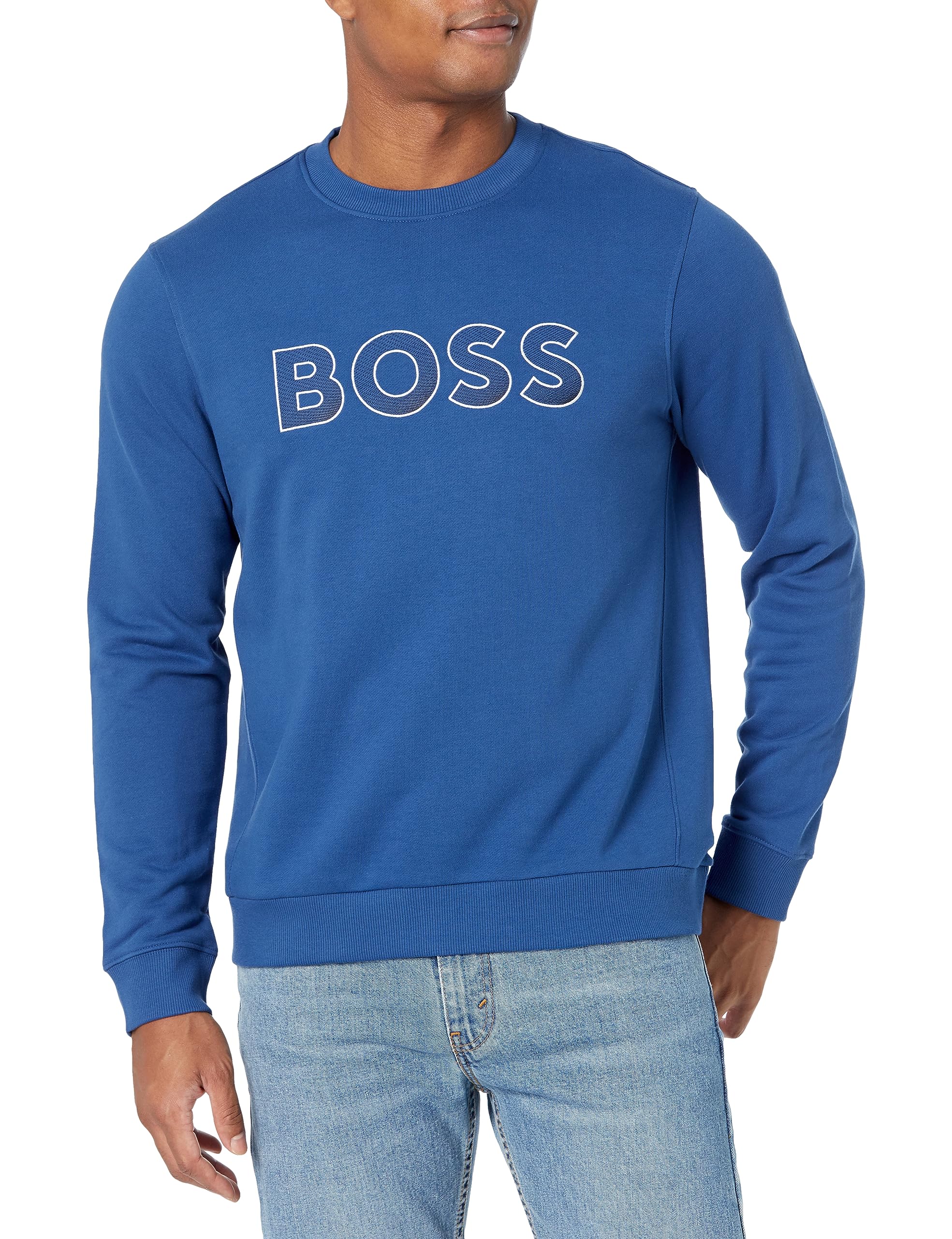 BOSS Men's Contrasting Logo Crewneck Sweatshirt | Casual Pullover Hoodie for Streetwear & Everyday Comfort | Perfect for Work, Gym & Weekend Outfits