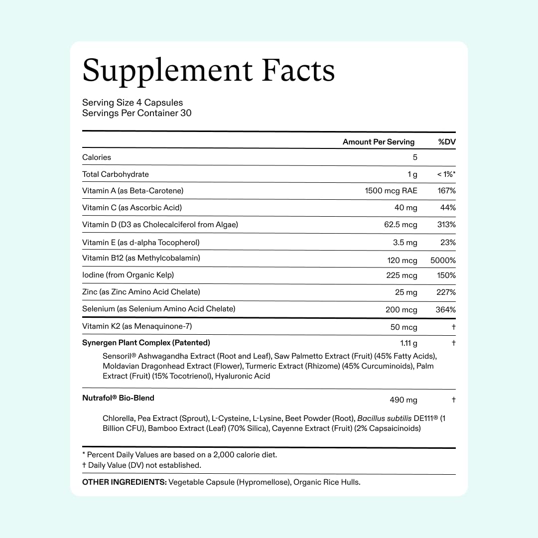 Nutrafol Women's Hair Growth Supplements for Thicker Stronger Hair - Clinically Tested Vegan Formula, Dermatologist Recommended (1 Month Supply) - Perfect for Women 18-44 Seeking Healthier Hair Growth & Volume