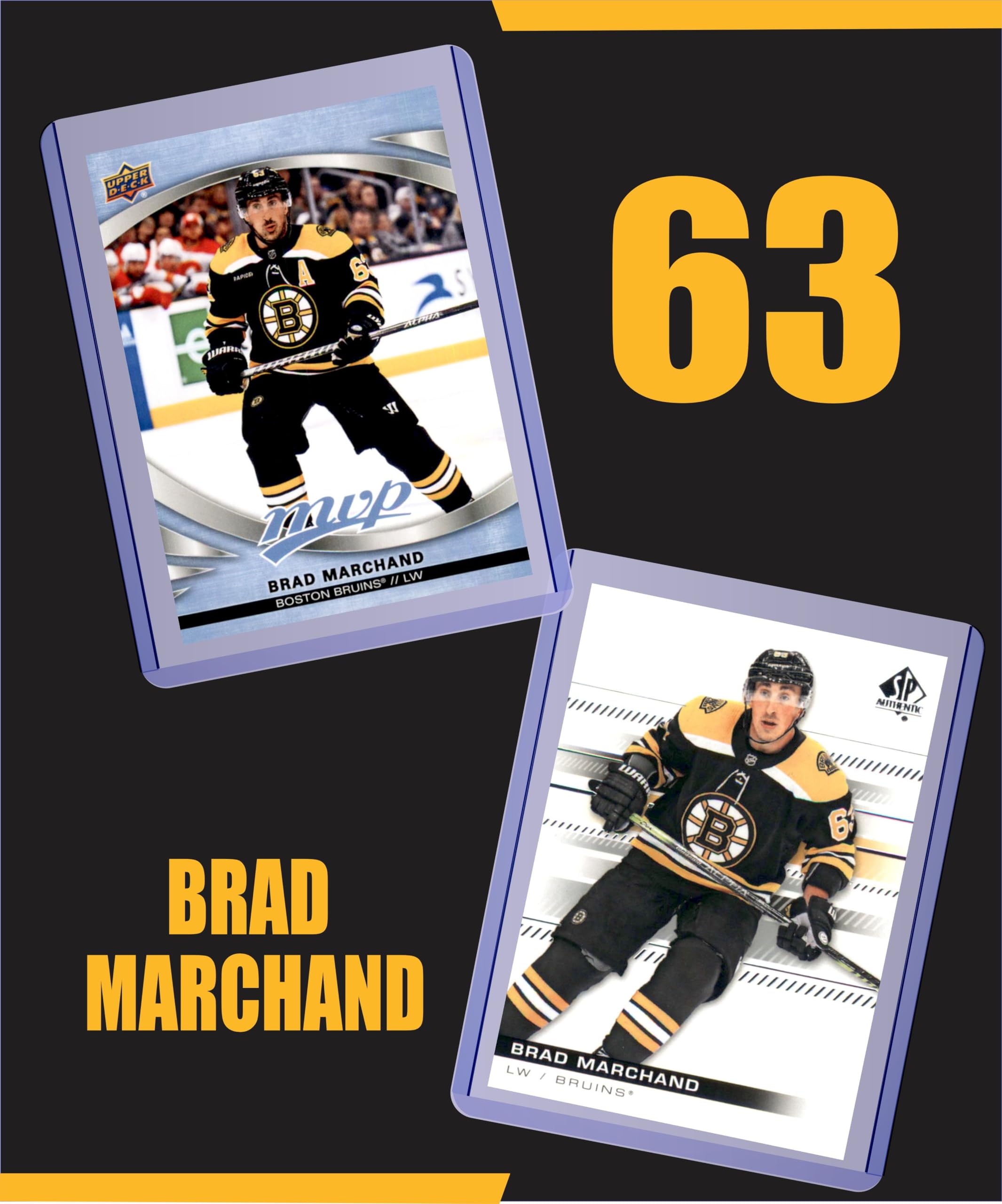 Brad Marchand (5) Assorted Boston Bruins Hockey Cards Gift Pack - Perfect for Collectors, Fans & Sports Memorabilia Gifts