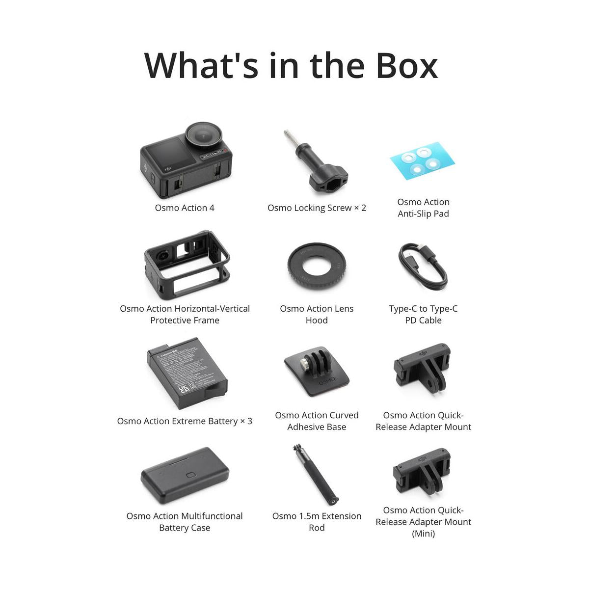 DJI Osmo Action 4 Waterproof 4K Action Camera with 155° FOV, 10m Dive Housing & Accessories - Perfect for Surfing, Skiing, Hiking & Outdoor Adventures