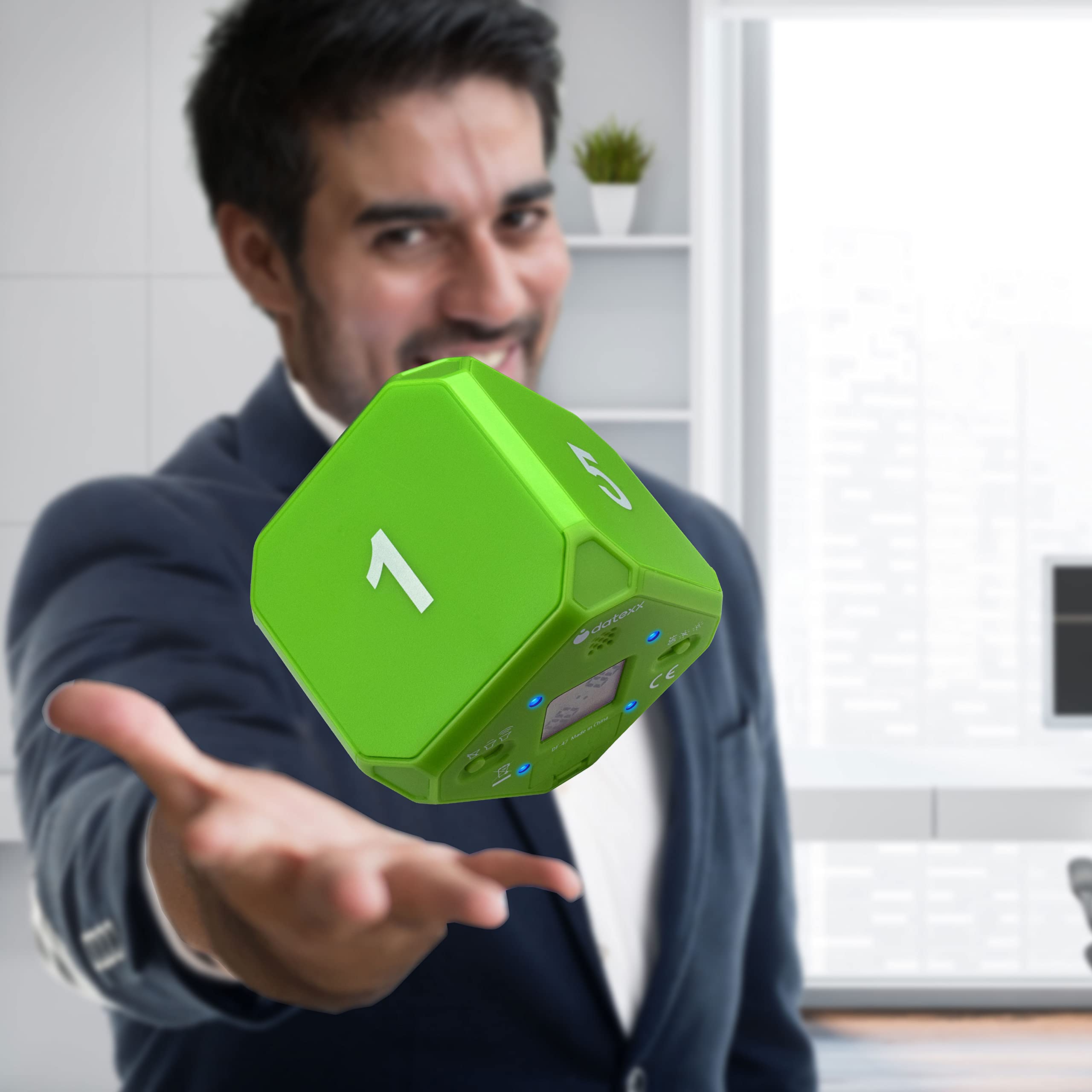 TimeCube Plus Preset Timer with Silent LED Alarm - 1,5,10,15 Minute Countdown Clock for Classroom, Office, Kitchen & Homeschool | Green Digital Timer for Kids & Adults | Perfect for Cooking, Studying & Productivity Tasks