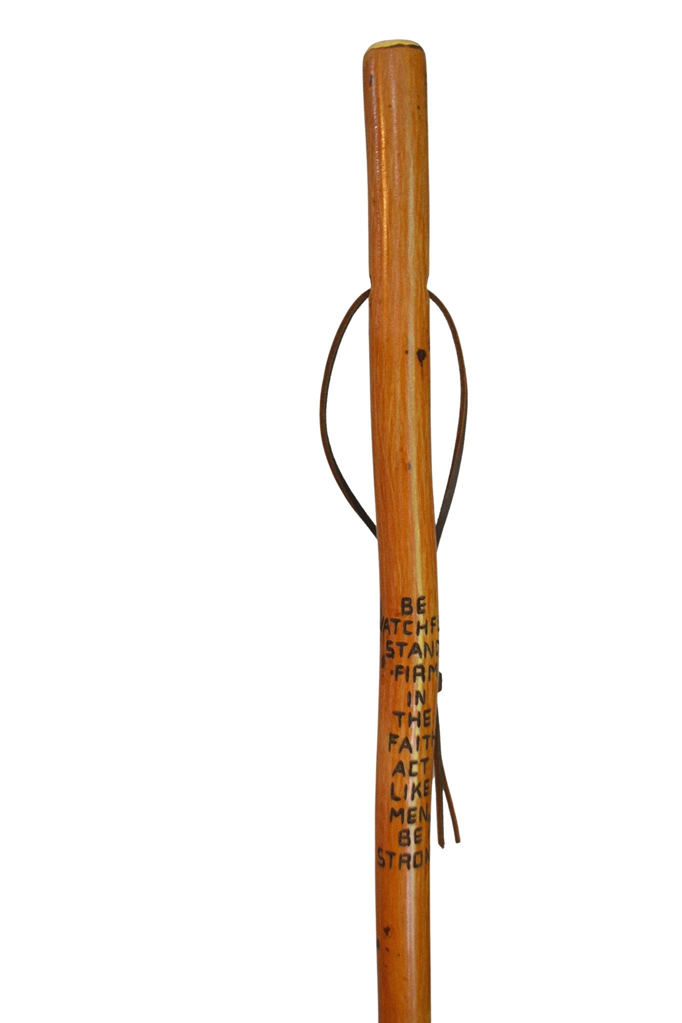 Handcrafted Hardwood Walking Stick with Bible Verse Carving - Christian Hiking Staff for Men - 'Act Like Men' Inspirational Gift - Perfect for Hiking, Church Events & Outdoor Adventures
