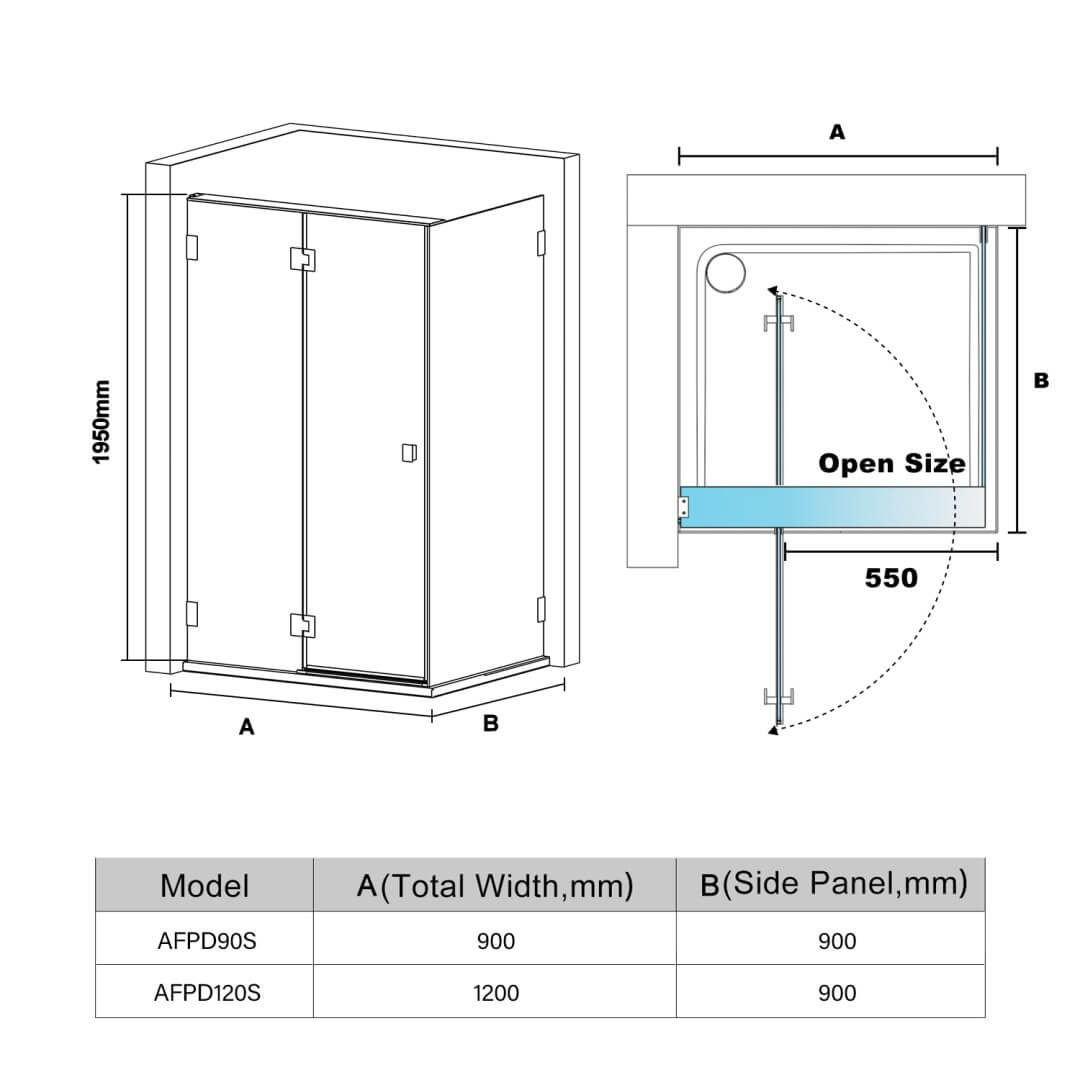 10mm Frameless Shower Door Enclosure - Silver Stainless Steel Bathroom Glass Panel for Modern Walk-in Showers & Spa Retreats