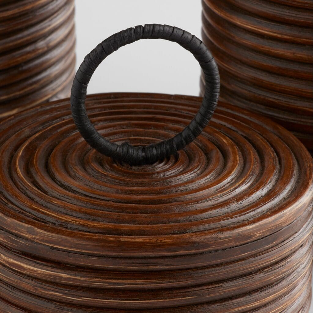 Cyan Design 11720 Papeete Small Brown Canister - Decorative Storage for Kitchen, Bathroom & Home Organization