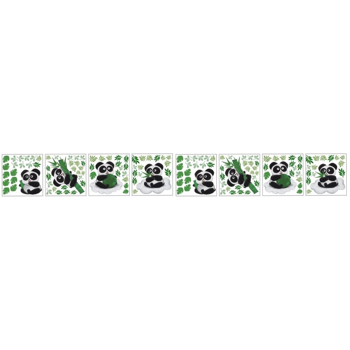 Homoyoyo 2-Pack Cute Panda Wall Decals - Removable Panda & Bamboo Leaf Stickers for Nursery, Kids Room Decor - Perfect for Bedroom, Living Room Wall Art