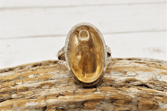 Natural Citrine Gemstone Ring for Women - Size 7 | Elegant Yellow Quartz Jewelry for Everyday Wear & Special Occasions