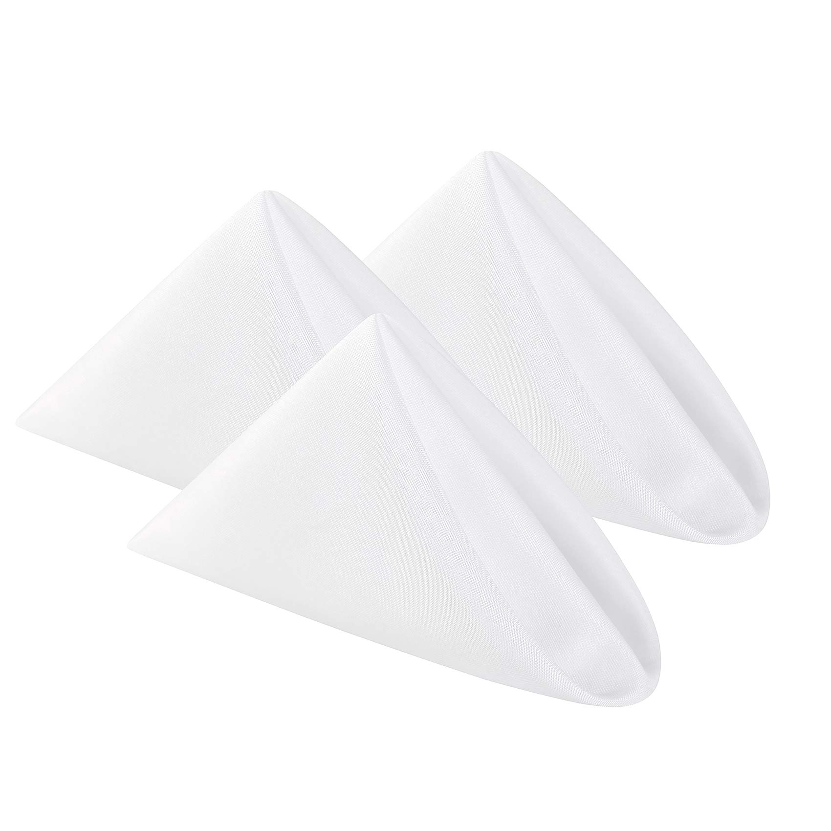 17x17 Inch Washable Polyester Cloth Napkins - Soft Dinner Napkins for Wedding, Party, Banquet & Everyday Dining (White, 50 Pack) - Perfect for Formal Events, Restaurant Use & Home Decor