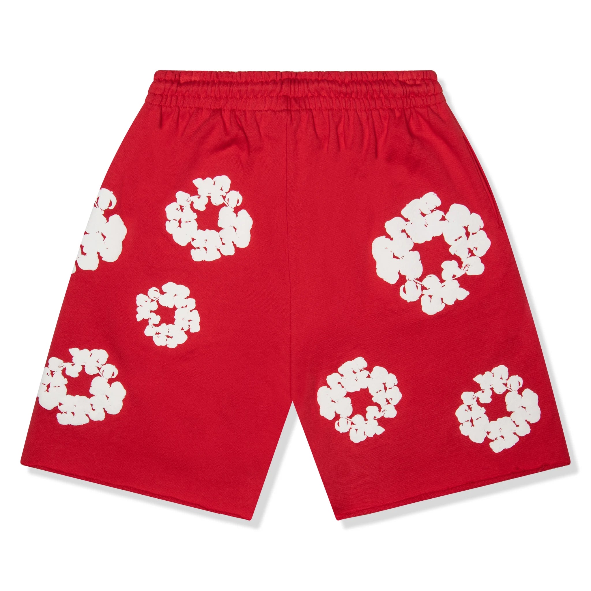Denim Tears Cotton Wreath Red Denim Shorts for Men - Casual Summer Streetwear Shorts for Outfits & Beach Wear