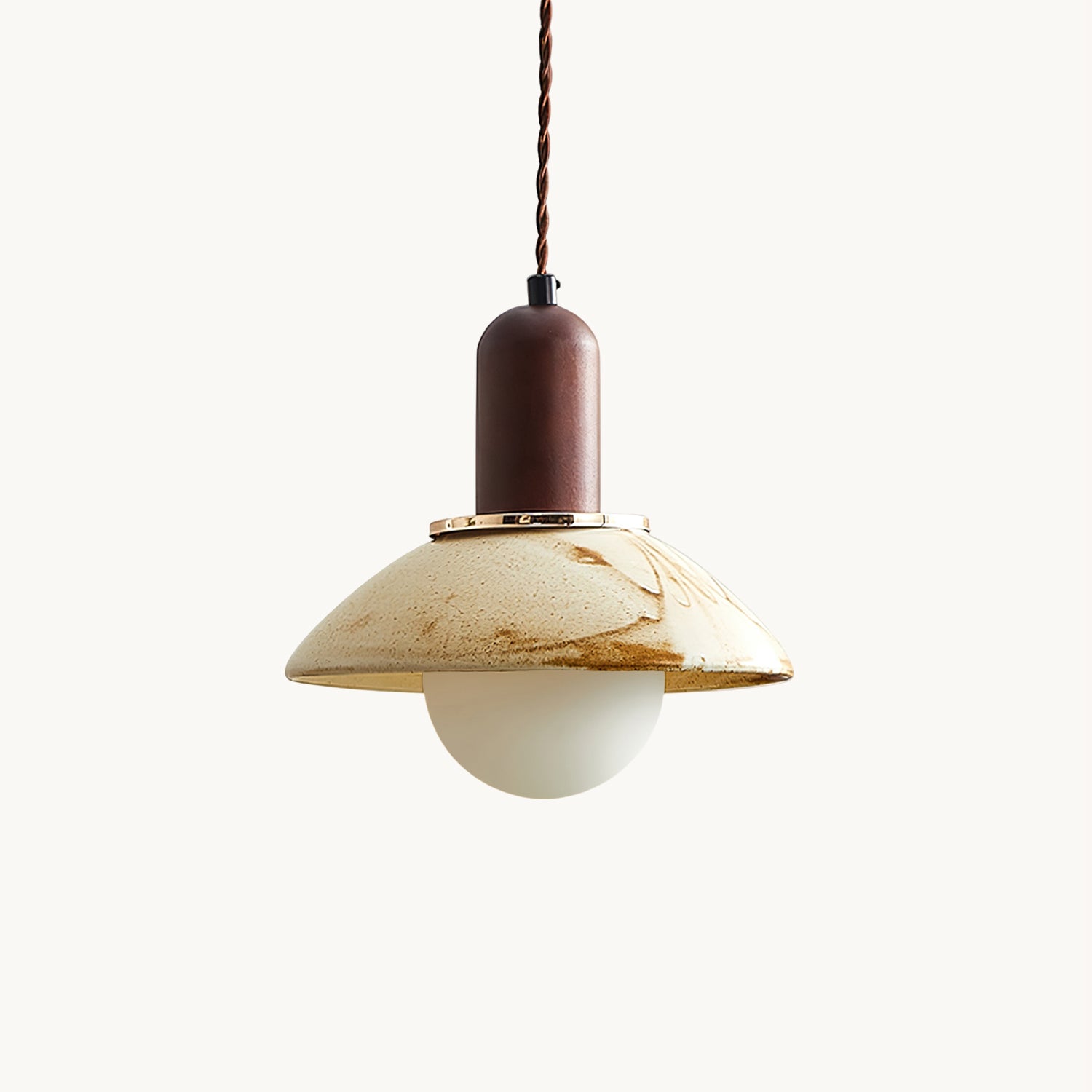 Handmade Ceramic Pendant Light with Cup Lid Design - Modern Boho Ceiling Fixture for Kitchen, Dining Room & Cafe Decor