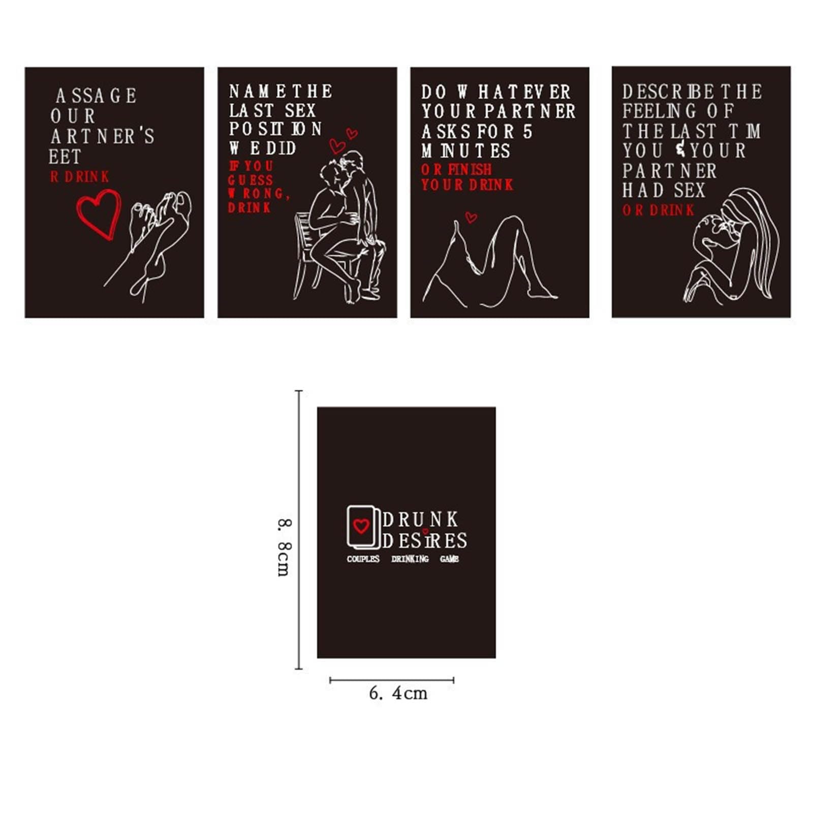 Drunk Lovers Couples Drinking Game Card Set - 50 Creative Date Night Cards for Adults, Fun Party Game for Couples & Friends - Perfect for Bachelor/Bachelorette Parties, Game Nights & Romantic Evenings