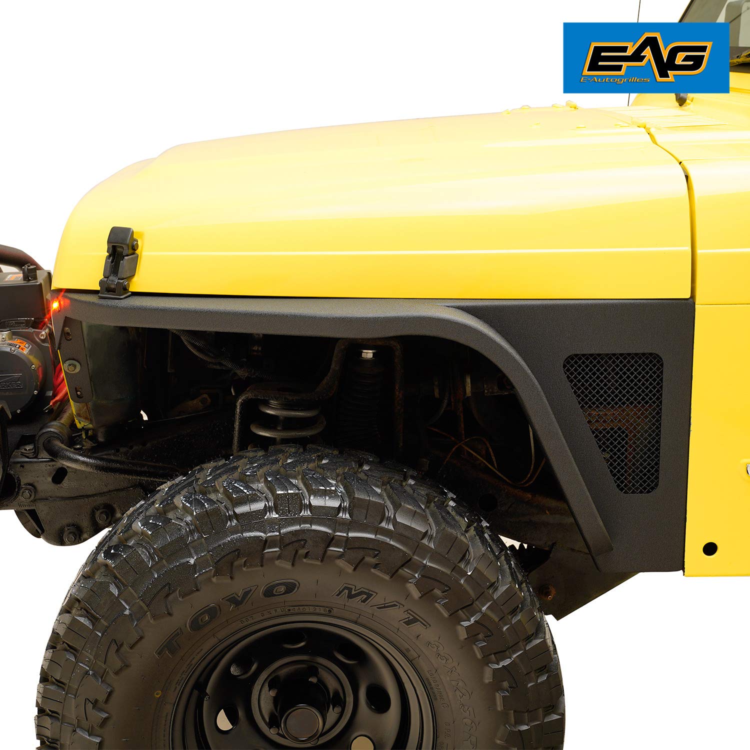 EAG Steel Front Fender Flare with LED Lights for Jeep Wrangler TJ 1997-2006 | Off-Road Accessories for Enhanced Style & Protection