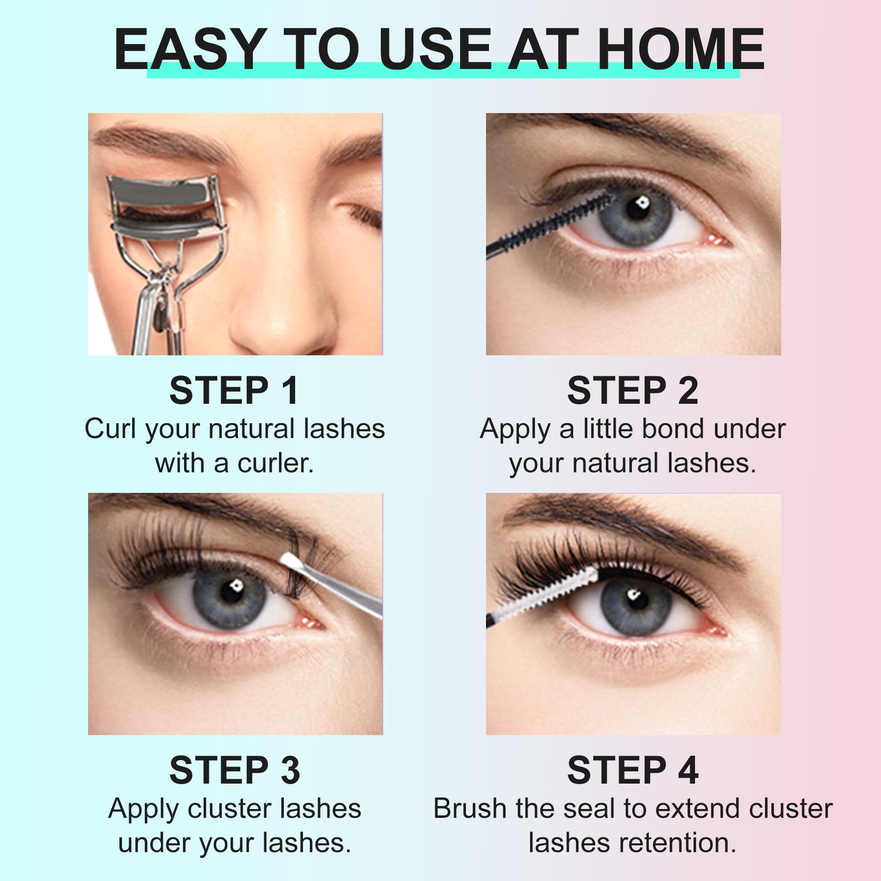 320pcs DIY Cluster Lashes Extensions - 9-16mm Mixed Lengths, 30D & 40D Curls for Natural Wispy Volume, Reusable Individual Eyelash Clusters for Daily Wear, Parties & Special Occasions