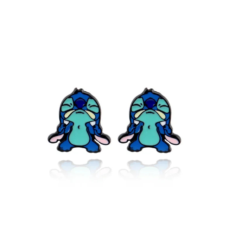 Disney Lilo & Stitch Cartoon Stud Earrings for Girls - Perfect for Cosplay, Gifts, and Everyday Fashion Accessories