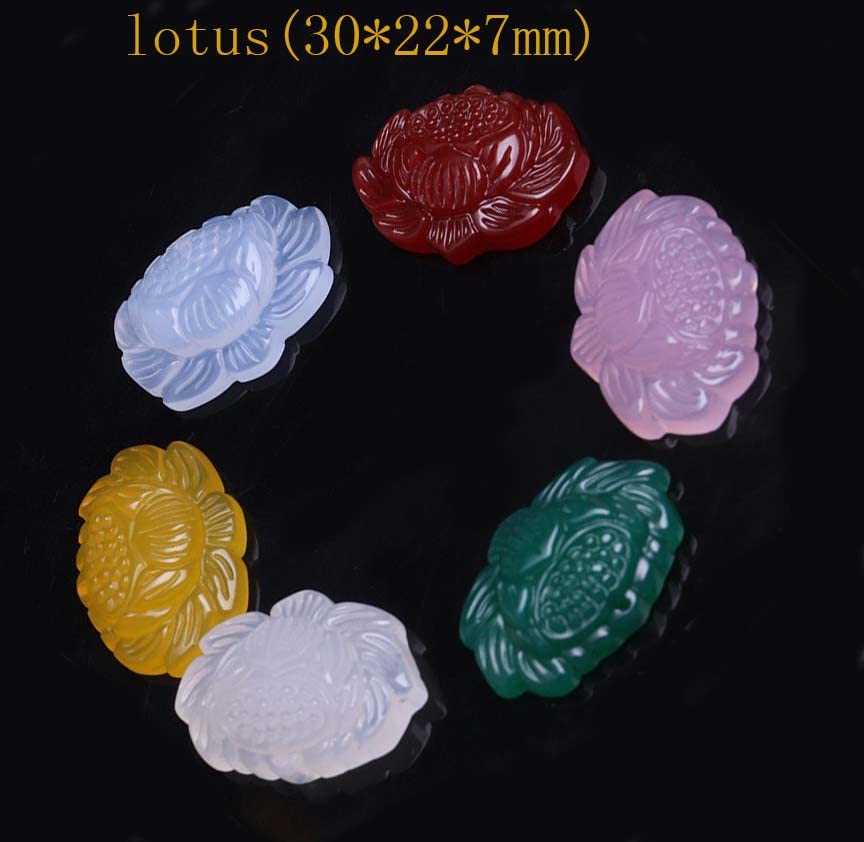 Natural Chalcedony Agate Pendant - Rose, Sunflower & Lotus Designs in Yellow, Green, White & Pink | Spiritual Jewelry, Meditation Accessory & Gift for Women