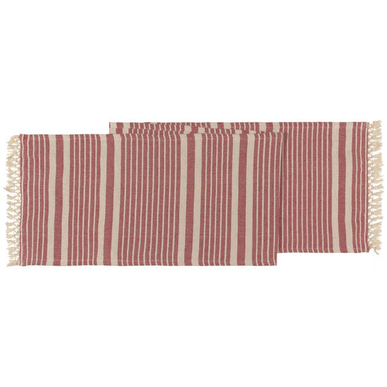 Danica Heirloom Piper Table Runner - Chili Red Cotton Linen Blend - Elegant Dining Table Decor for Thanksgiving, Christmas & Special Occasions