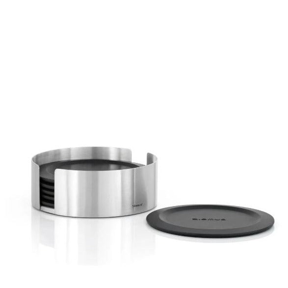 Premium Stainless Steel Drink Coasters Set - 6 Pack Round Absorbent Coasters for Hot & Cold Beverages - Perfect for Home, Office, Bar, and Restaurant Use