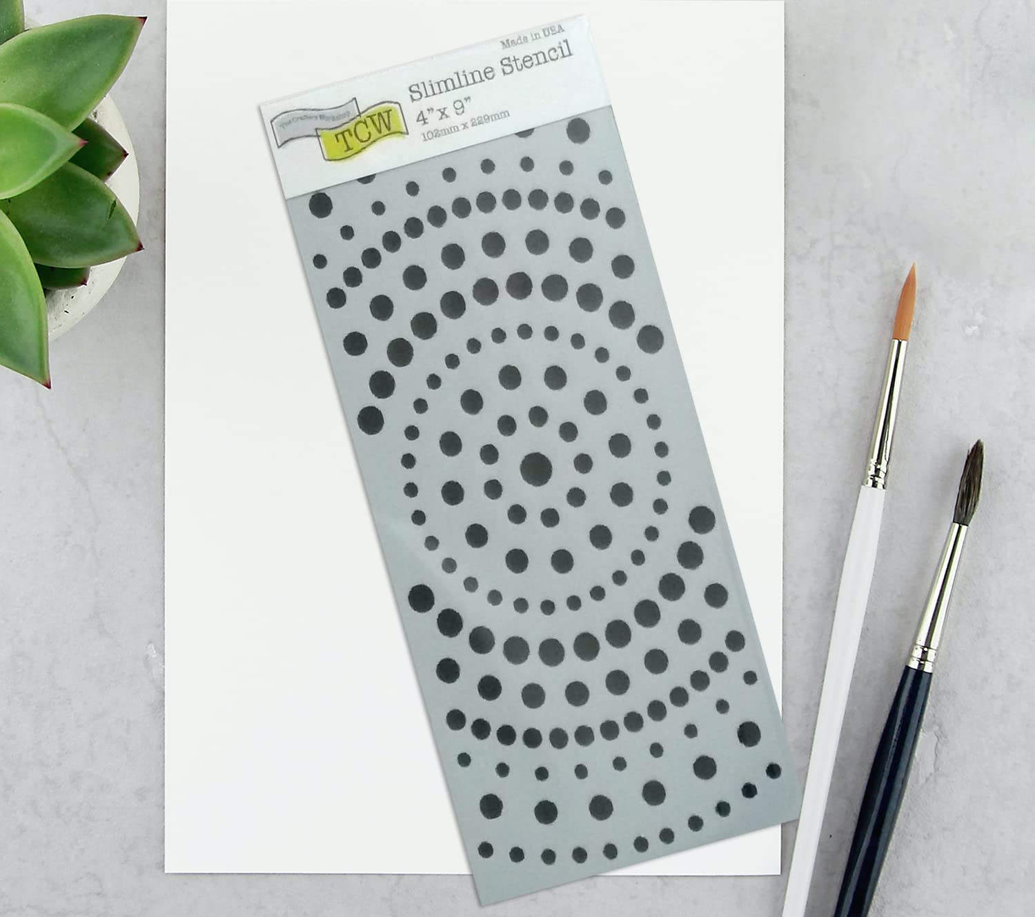 Mixed Media Stencils Set - Polka Dot, Bubble, Halftone & Grid Stencils for Painting, Card Making, Scrapbooking - Reusable DIY Circle Templates with White Cardstock - Perfect for Art Journals, Wall Decor & DIY Home Projects