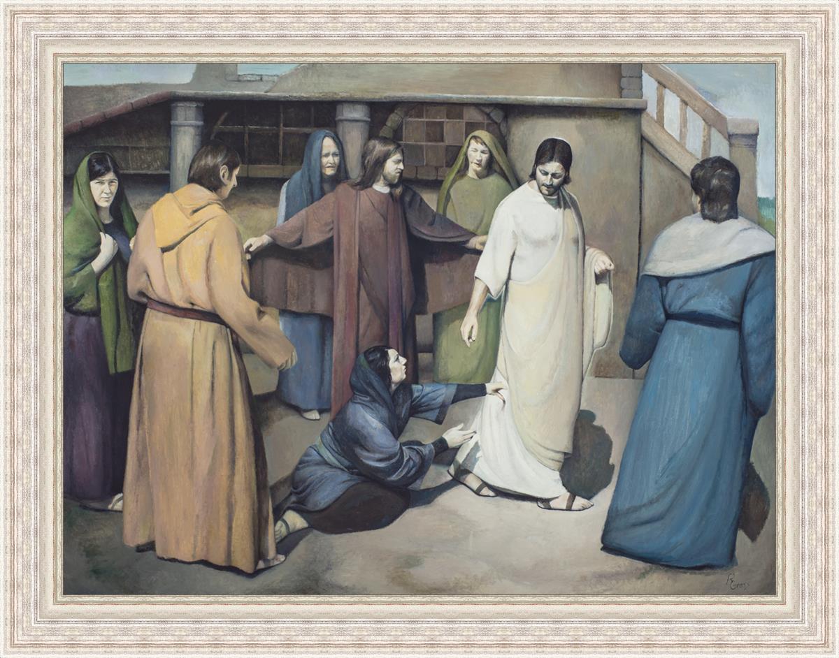 Large Wall Art 'And Touched His Garment' - Biblical Canvas Print for Home Decor, Church & Office - Inspirational Christian Artwork for Living Room, Bedroom & Worship Spaces