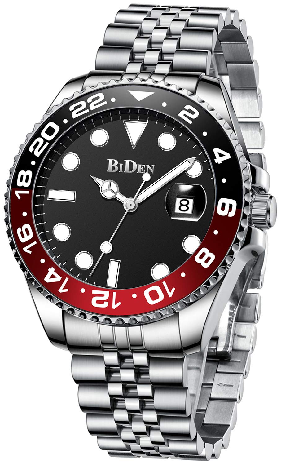 FANMIS Men's Luxury Analog Quartz Watch with Calendar, Luminous Hands, Stainless Steel Band, Waterproof - Perfect for Business, Casual & Outdoor Activities