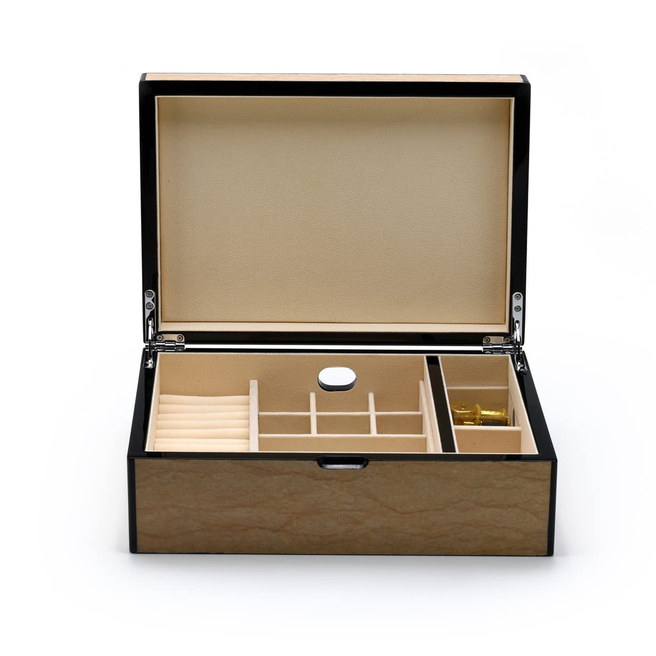 Hi-Gloss 23-Note Sand Finish Elements Collection Musical Jewelry Box with Canon in D (Pachelbel) - Elegant Storage for Rings, Necklaces & Keepsakes - Perfect Gift for Weddings, Anniversaries & Special Occasions