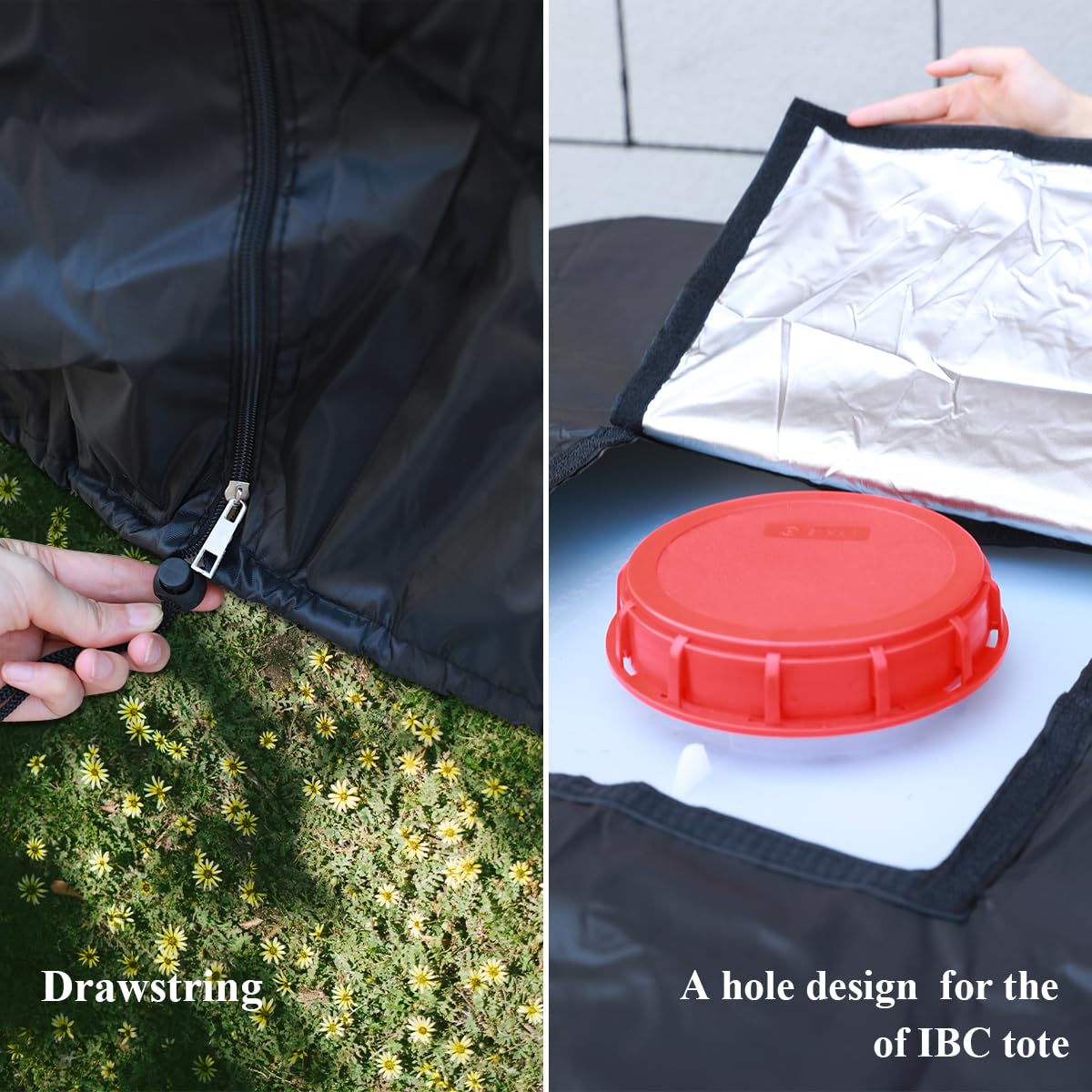 275 Gallon 1000L IBC Tote Water Tank Cover - 420D Waterproof Sunshade Protective Cover for Industrial Storage | Outdoor Use, Agriculture, Chemical Transport Protection