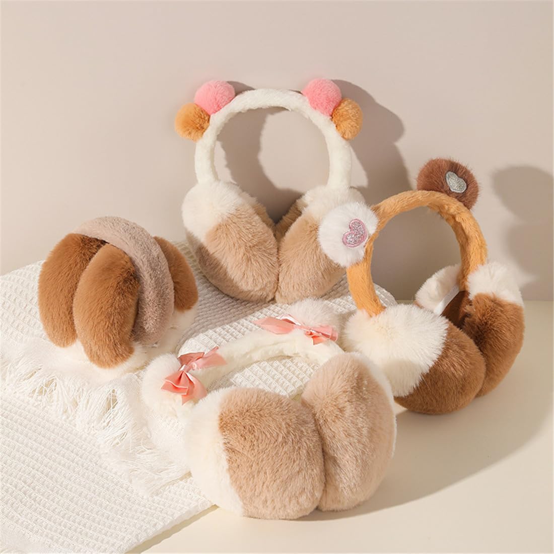 Women's Winter Ear Muffs - Soft Plush Fleece Ear Warmers for Girls & Women, Cold Weather Earmuffs with Adjustable Headband for Outdoor Activities (Running, Skiing, Hiking)