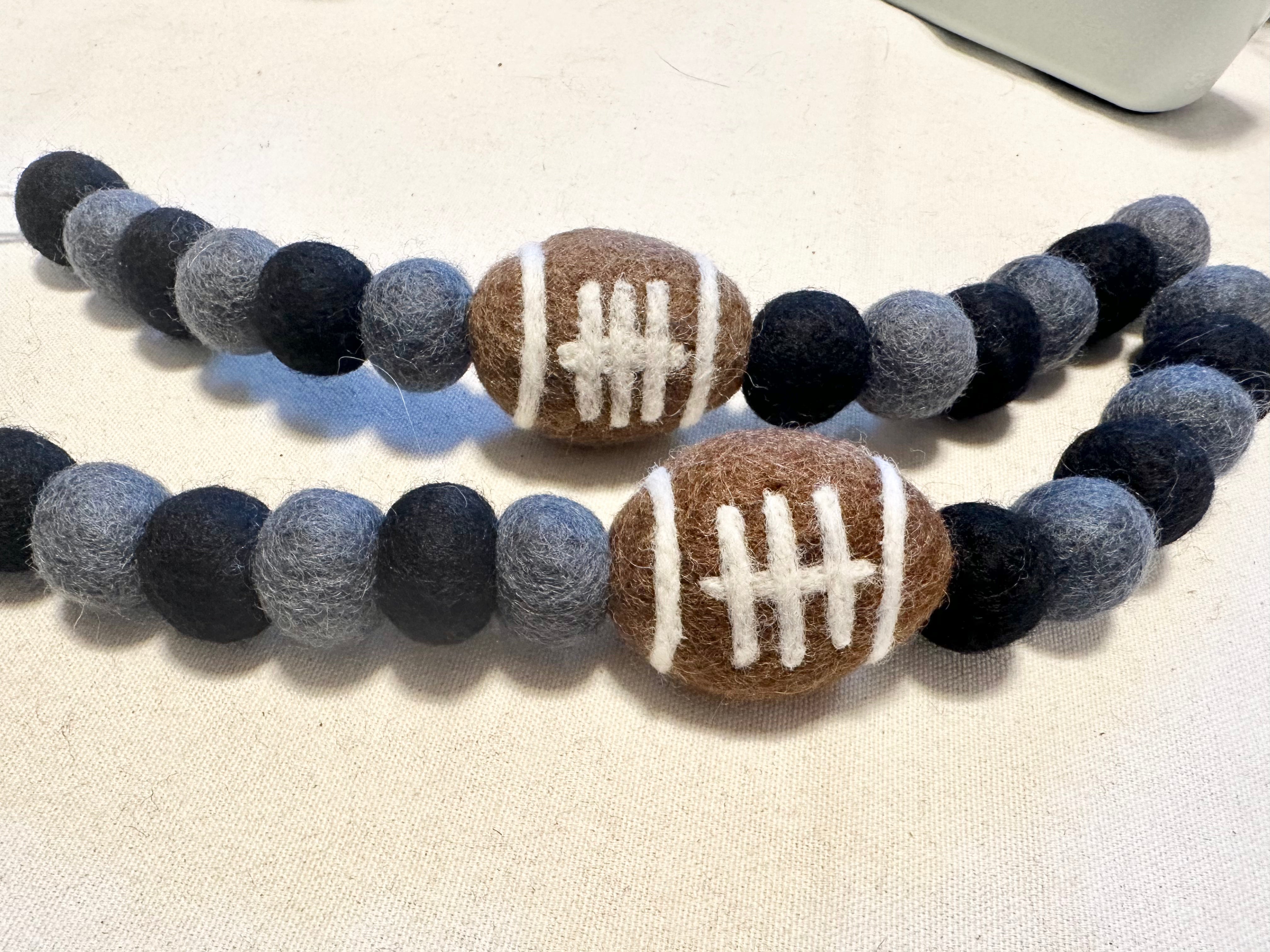 Football Themed Curtain Tiebacks - Sports Decor for Game Room, Bedroom & Living Room