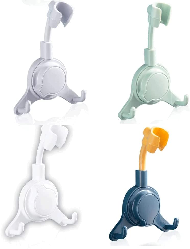 **HYKYYDS Adjustable Shower Head Holder with Hooks – 360° Swivel Wall Mount Suction Cup Shower Bracket for Handheld Showerheads (4-Pack) – Perfect for Bathroom Organization & Space Saving**