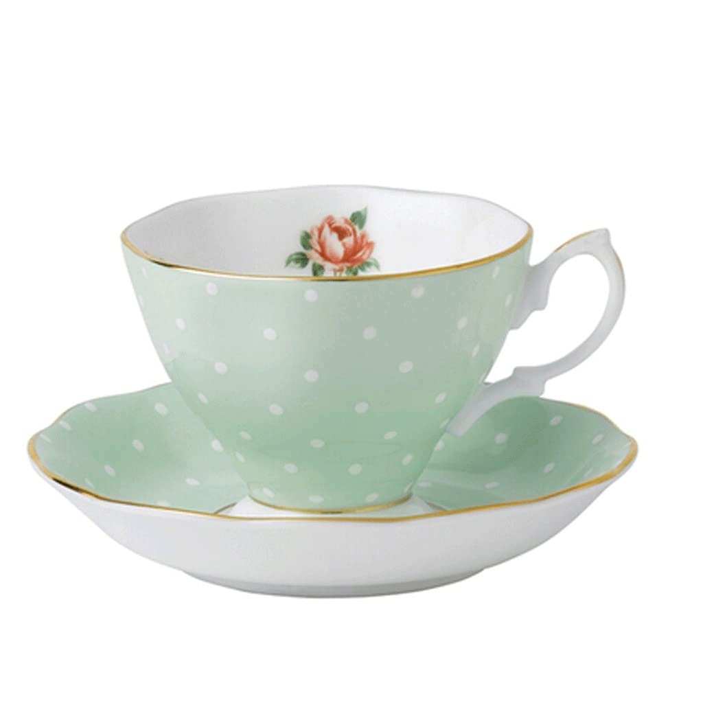 Vintage Ceramic Tea Set for Afternoon Tea - 12-Piece Bone China Teaware with Cups & Saucers for Pu'er, Oolong, Green Tea & Coffee (Green, One Size) - Perfect for English Tea Parties, Bridal Showers & Home Decor