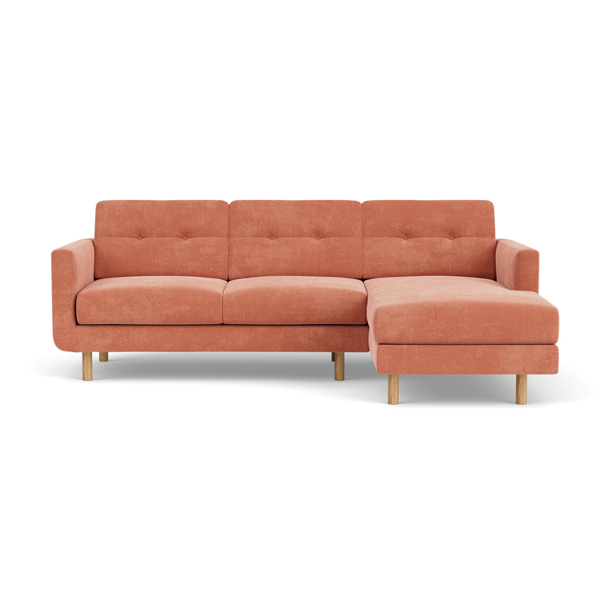 Conrad Fabric Right Chaise Sofa - Modern Sectional Couch for Living Room, Lounge & Home Theater - Comfortable Upholstered Furniture with Chaise Lounge