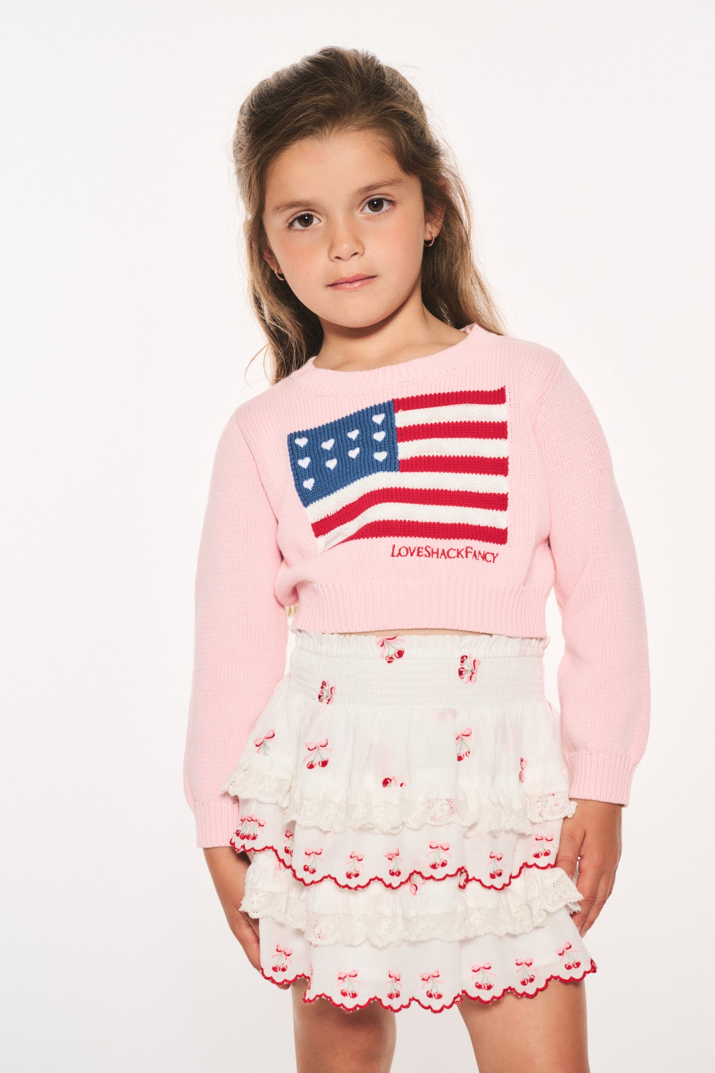 Girls Viennetta Cotton Flag Sweater - Soft & Stylish Knit Pullover for Kids | Perfect for School, Playdates & Fall Fashion
