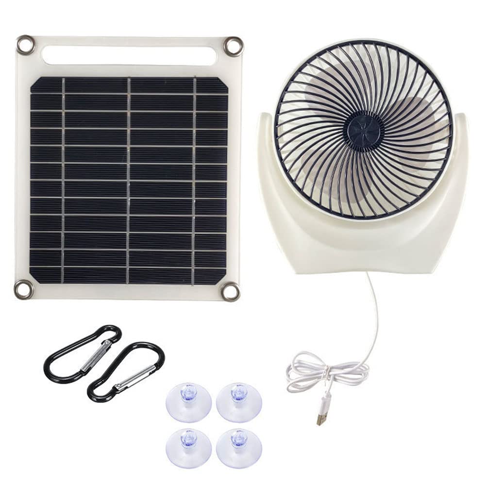 Solar Powered Ventilation Fan Kit - 6W 5V USB Mini Exhaust Fan with Waterproof Solar Panel for Chicken Coops, Greenhouses, Dog Houses, Sheds & Car Windows | Portable Cooling Solution for Outdoor, RV & DIY Projects