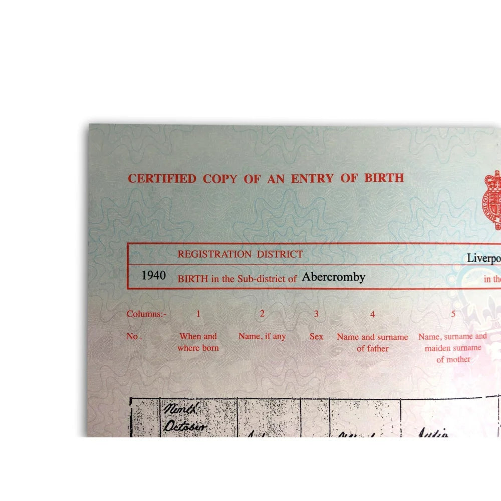John Lennon Authentic Certified UK Birth Certificate Copy - Beatles Memorabilia for Collectors & Fans | Perfect for Display, Gifts, and Beatles Themed Events